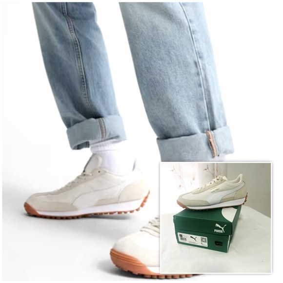 PUMA Easy Rider Vintage Jr Sz 5 Alpine Snow White Puma Gold NIB Casual Everyday - Picture 1 of 15